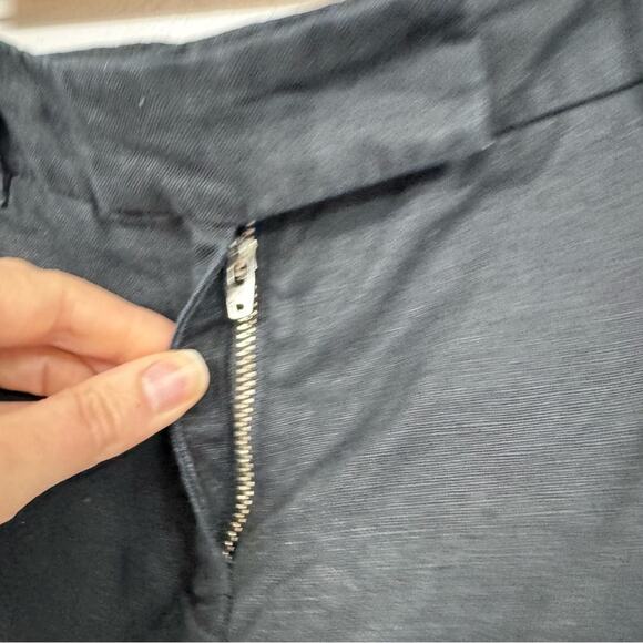 J Crew Black Linen Scalloped Hem Chino Shorts Dressy Shorts Womens 0 Preppy - Picture 3 of 9